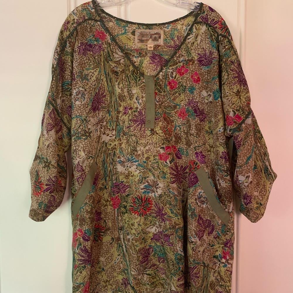 Burning Torch silk tunic